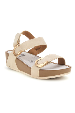 Beige Echtleder Sandalen Prima riga 6