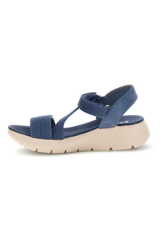 Sandali blu denim con zeppa e fasce regolabili First active 7