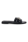 Ciabatta nera con sottopiede in pelle Ferre F1010