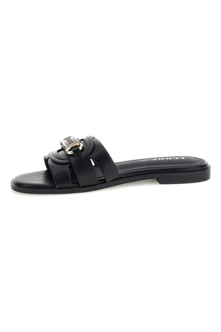 Ciabatta nera con sottopiede in pelle Ferre F1010