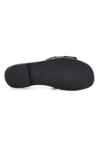 Ciabatta nera con sottopiede in pelle Ferre F1010