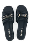 Ciabatta nera con sottopiede in pelle Ferre F1010