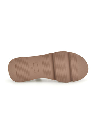 Sandali beige con fasce incrociate e zeppa Burani 52192C1579