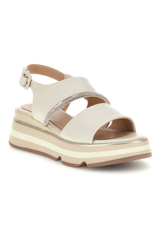 Sandalo beige con cinturino gioiello e chiusura con cinturino Mariella Burani 52193C1580