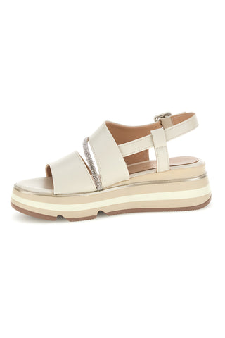 Sandalo beige con cinturino gioiello e chiusura con cinturino Mariella Burani 52193C1580