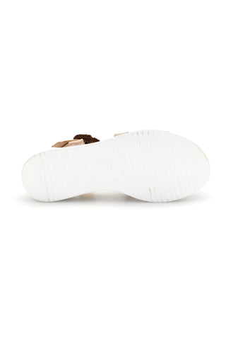 Sandali beige con fasce ondulate e zeppa Burani 52194C1582