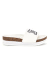 Weiße Slipper mit Logoband und Plateau Laura biagiotti 9784
