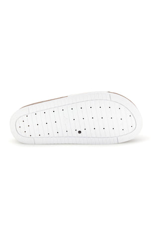 Weiße Slipper mit Logoband und Plateau Laura biagiotti 9784