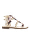 Sandali beige con borchie e lacci animalier Me & Me 1660