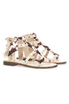 Sandali beige con borchie e lacci animalier Me & Me 1660
