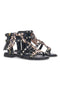 Sandali neri con borchie e lacci animalier Me & Me 1660
