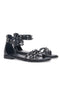Schwarze Sandalen mit Nieten und doppeltem Riemen Me & Me 1662
