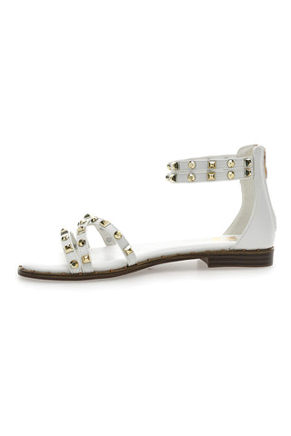 Sandali bianchi con borchie e doppio cinturino Me & Me 1662