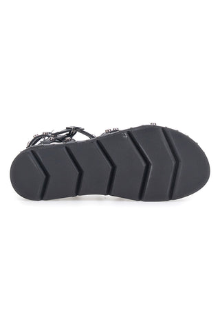 Sandali neri con borchie e fondo alto Me & Me 1671