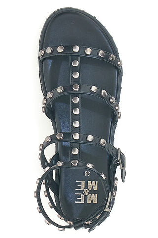 Sandali neri con borchie e fondo alto Me & Me 1671