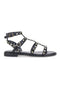 Schwarze Sandalen mit Nieten und Knöchelriemen Me & Me 1663