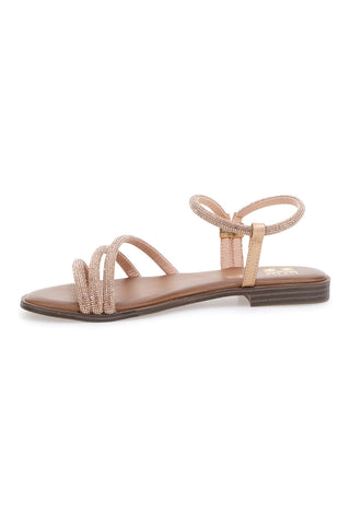 Sandalen in Roségold mit schmalen Riemchen Me & Me 1703