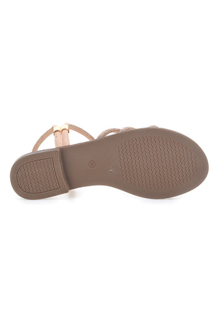 Sandalen in Roségold mit schmalen Riemchen Me & Me 1703