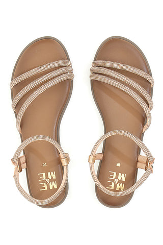 Sandalen in Roségold mit schmalen Riemchen Me & Me 1703
