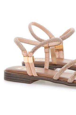Sandalen in Roségold mit schmalen Riemchen Me & Me 1703
