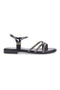 Schwarze Sandalen mit schmalen Riemchen und Strasssteinen Me & Me 1703