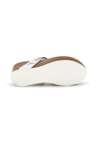 Infradito bianca con fibbia argento zeppa alta Superga S11O923