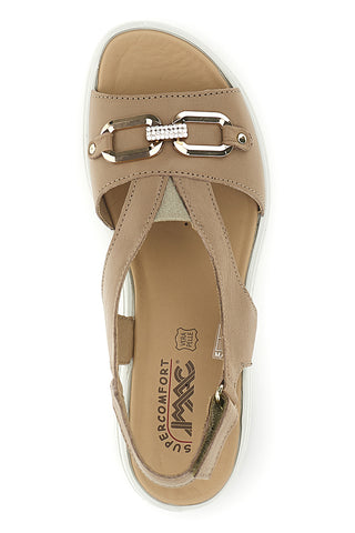 Beige Sandalen mit Band und Klammer Imac 1079305419213