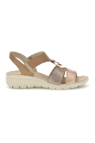 Beigefarbene Sandalen mit superbequemer Innensohle aus echtem Leder und Anti-Schock-System Imac 1079705419213