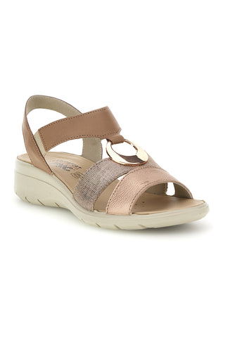 Beigefarbene Sandalen mit superbequemer Innensohle aus echtem Leder und Anti-Schock-System Imac 1079705419213