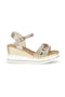 Platin-Sandalen mit Keil und Zierkette Energy E425