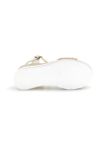 Sandali Beige con zeppa e fibbia decorativa Energy E430