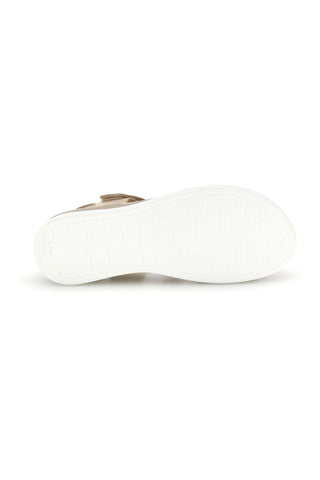 Sandali beige con zeppa e doppio strappo Energy E464