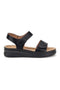 Sandali neri con zeppa e doppio strappo Energy E464