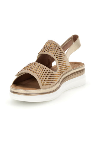 Goldene Sandalen mit weichem Speicher und doppeltem Riemen Energy E465