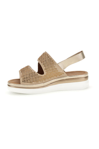 Goldene Sandalen mit weichem Speicher und doppeltem Riemen Energy E465