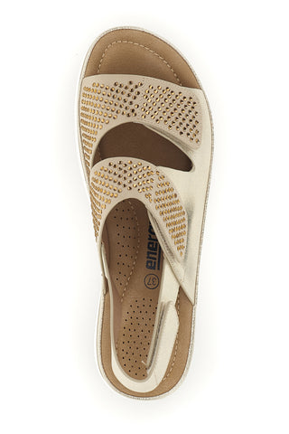 Goldene Sandalen mit weichem Speicher und doppeltem Riemen Energy E465