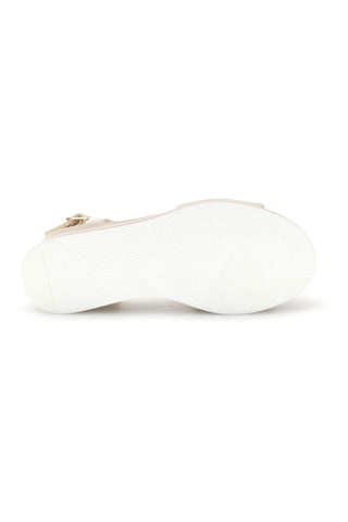 Sandali Beige con zeppa e fibbia decorativa Energy E474