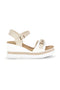 Weiße Sandalen Goldkette Keil verstellbarer Riemen Energy E486