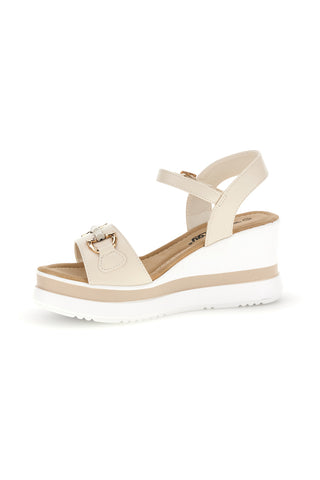 Beige Keilsandaletten mit weichem Memory Energy E488