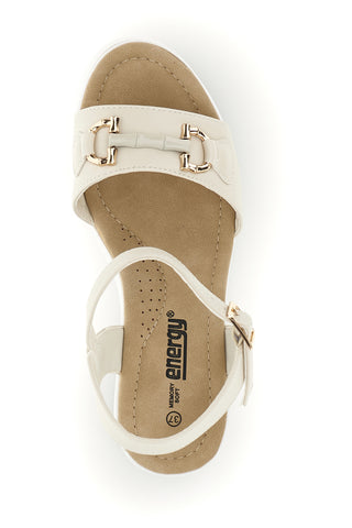 Beige Keilsandaletten mit weichem Memory Energy E488