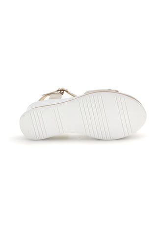 Sandali beige con zeppa e memory soft Energy E804