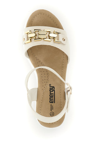 Sandali beige con zeppa e memory soft Energy E804