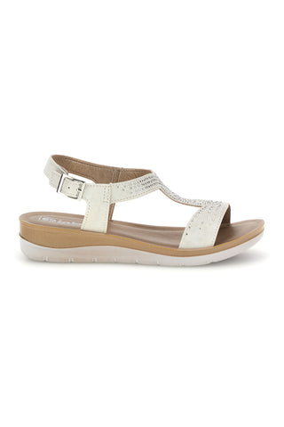 Beige Sandalen mit perforiertem Detail Inblu 49 BV