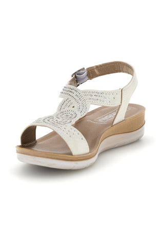 Beige Sandalen mit perforiertem Detail Inblu 49 BV