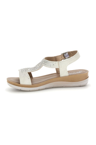 Beige Sandalen mit perforiertem Detail Inblu 49 BV