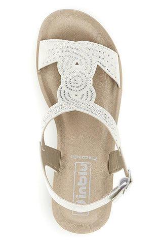Beige Sandalen mit perforiertem Detail Inblu 49 BV