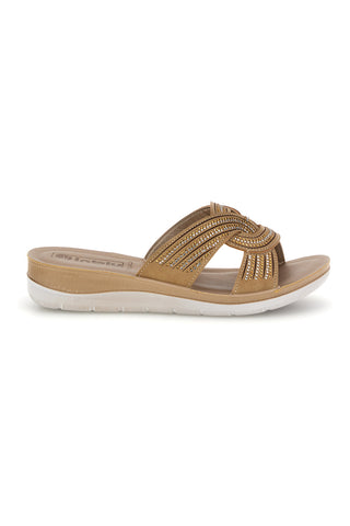 Beige Hausschuhe mit leuchtenden Details Inblu 47 BV