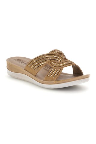 Beige Hausschuhe mit leuchtenden Details Inblu 47 BV