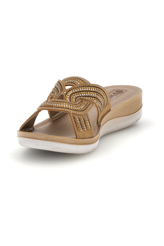Beige Hausschuhe mit leuchtenden Details Inblu 47 BV