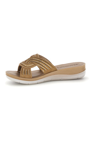 Beige Hausschuhe mit leuchtenden Details Inblu 47 BV